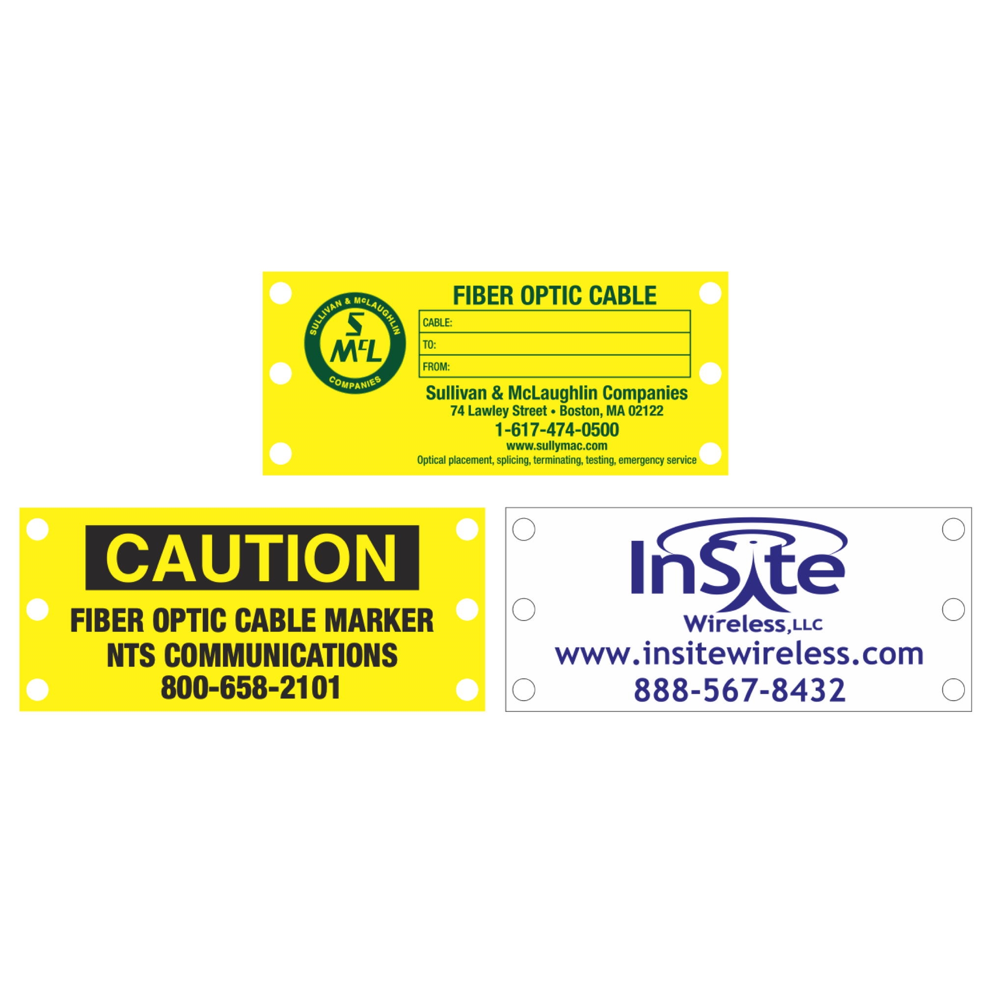 SelfLocking Fiber Optic Cable Markers Custom PK/50 13/4 x 4